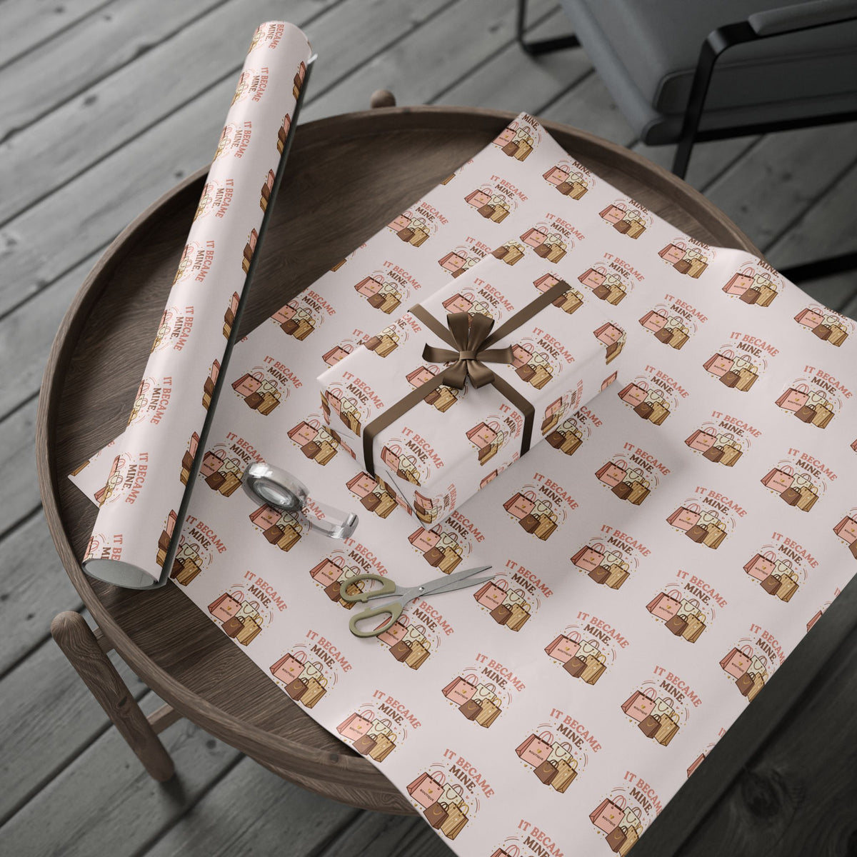 It Became Mine! Funny Shopping Bag Wrapping Paper