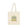 That Really Prickles My Pears Canvas Tote Bag — Cute Fruit Pun Grocery Shopper