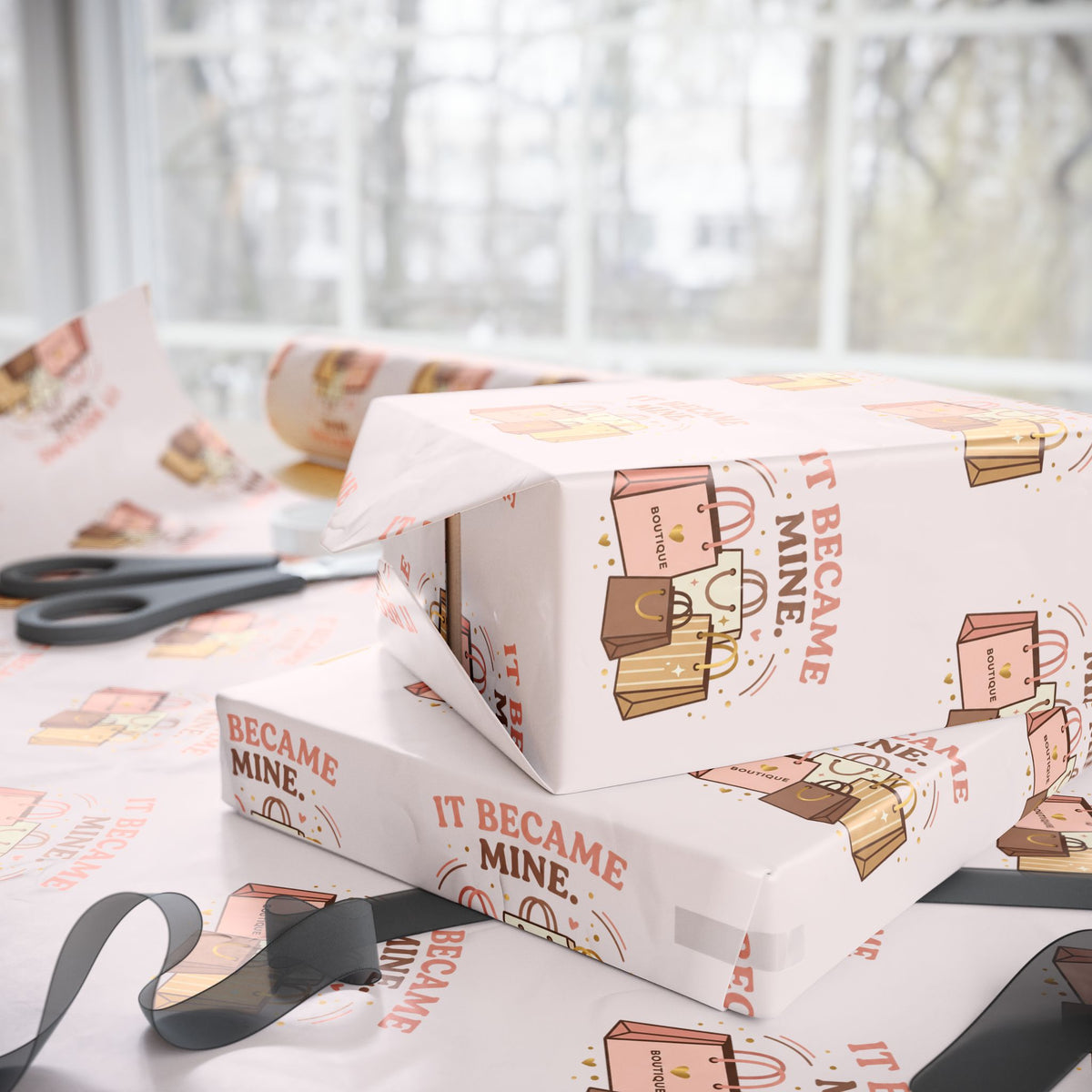 It Became Mine! Funny Shopping Bag Wrapping Paper