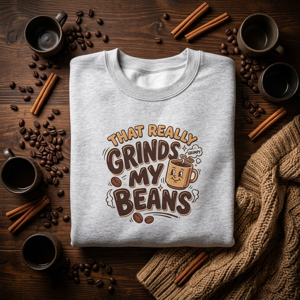 Flat lay coffee sweatshirt