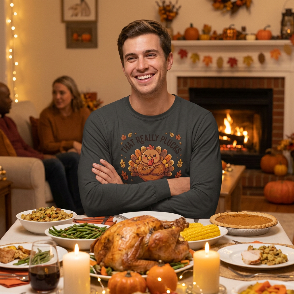Plucks My Feathers Dark Grey Thanksgiving Lifestyle