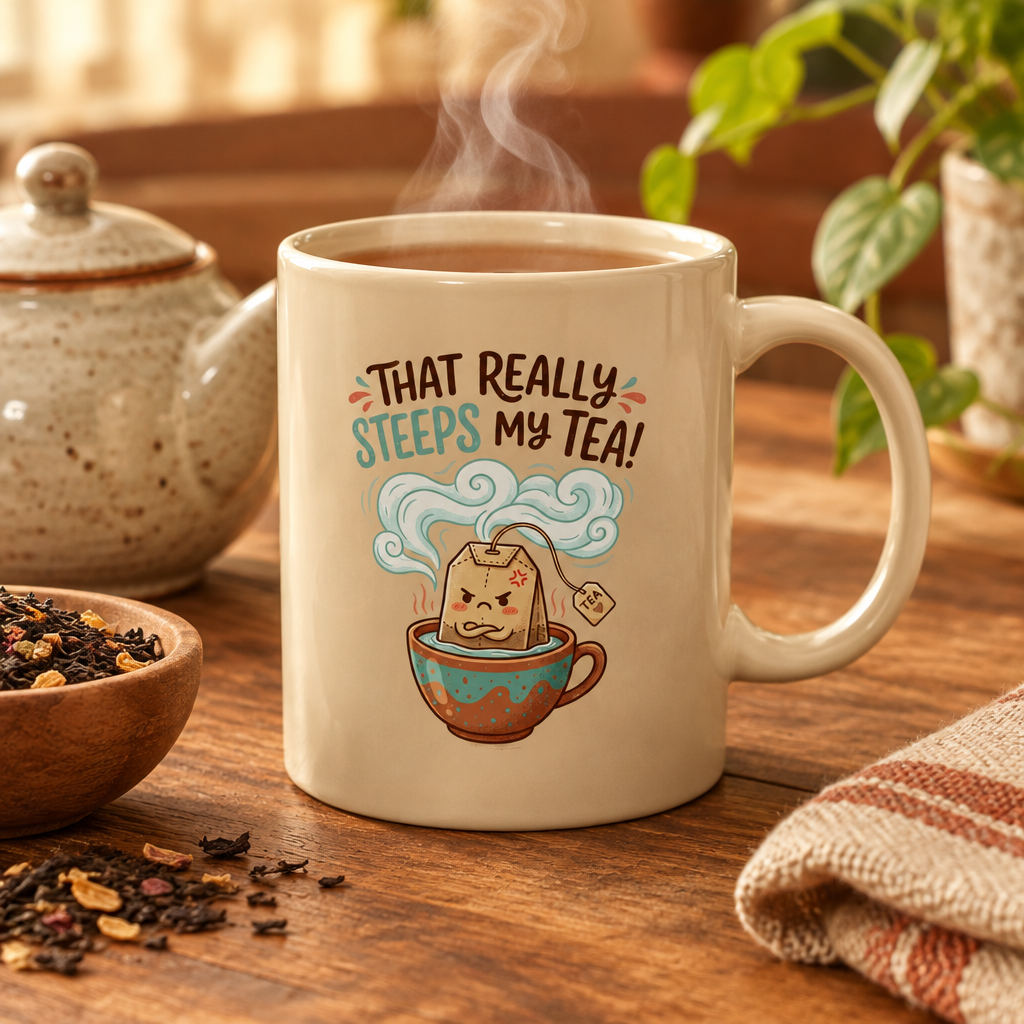 That Really Steeps My Tea mug lifestyle mockup